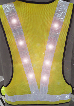 Chaleco de Malla con luz intermitente de Leds